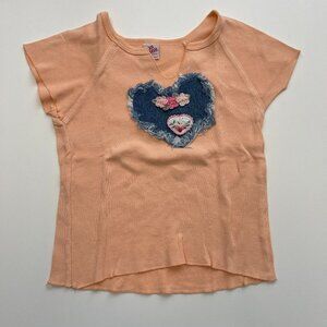BON BON Girls T-Shirt with Denim Patch Size 4